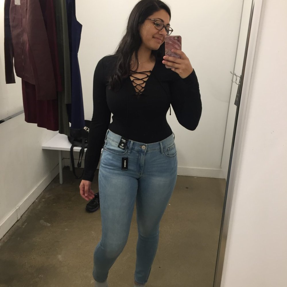 Express | Light wash skinny jeans